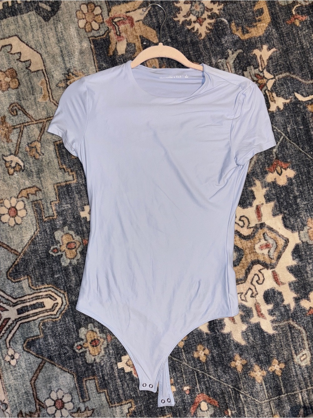 Abercrombie & Fitch Pale Blue Short Sleeve Bodysuit